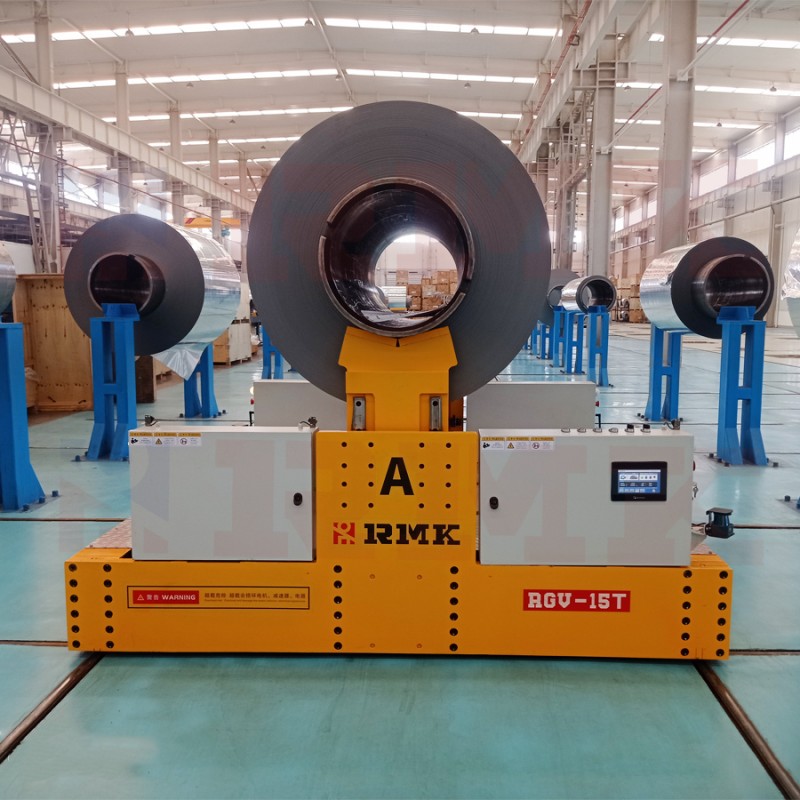 15 ton Batterij-aangedreven staal coil rail transfer cart